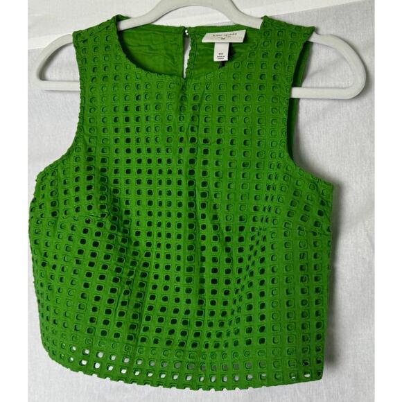 NWT GREEN Kate Spade New York x Target Women's Eyelet Shell Tank Top XXS - Picture 8 of 14